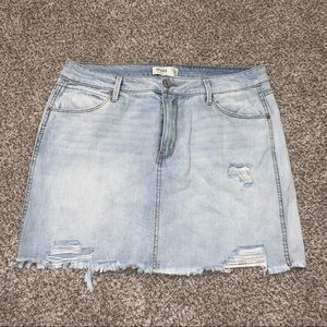 Ripped denim skirt